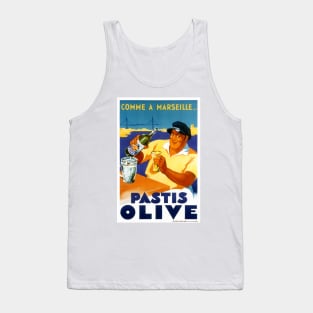 Vintage Advertising Poster France Pastis Olive Tank Top